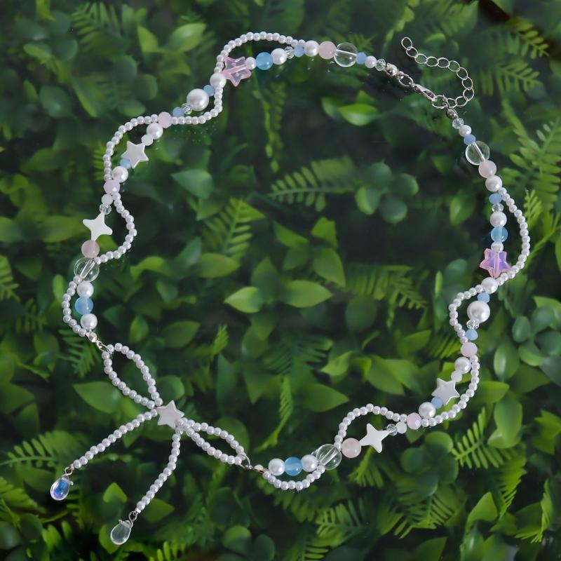 Dainty Bowknot Necklace with Elegant Star Pendant Collarbone Chain Ornament Elegant Necklace Jewelry for Women and Girls