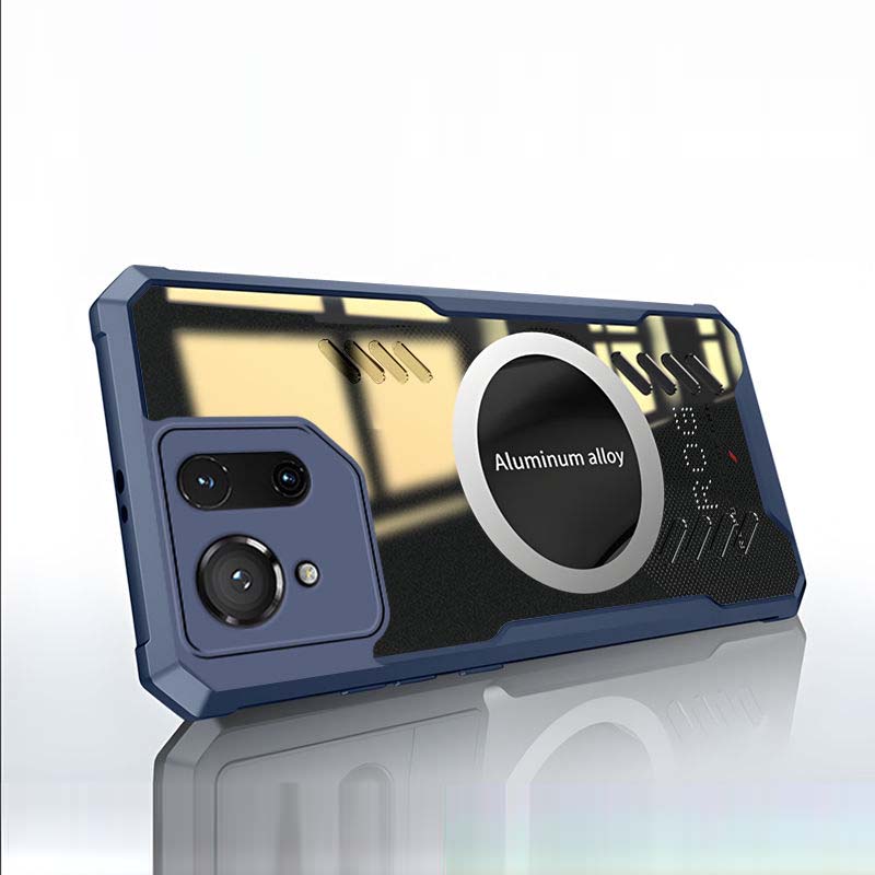 

Охлаждающий теплоотводящий чехол для телефона Asus ROG Phone 9 Pro Магнитный защитный чехол-клипса для задней панели Акриловый чехол для Rog Phone 8 7 6 9Pro HD Прозрачный чехол Rog Phone 8 Pro синий