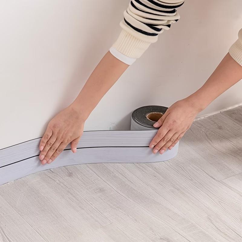 1 Roll 3.15x118.11in Self-Adhesive PVC Imitation Wood Grain Wall Decal - Thickened Border Sticker for Kitchen Backsplash