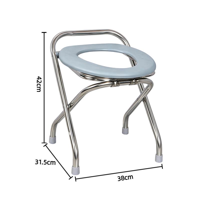 Portable Folding Stainless Steel Commode Chair for Pregnant Women and Elderly