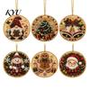 Acrylic Santa Hanging Ornaments 6 Pcs Christmas Pearl Art Ornaments, 2D Flat Holiday Tree Pendant, Decorations Effect Decoration for Home Wall