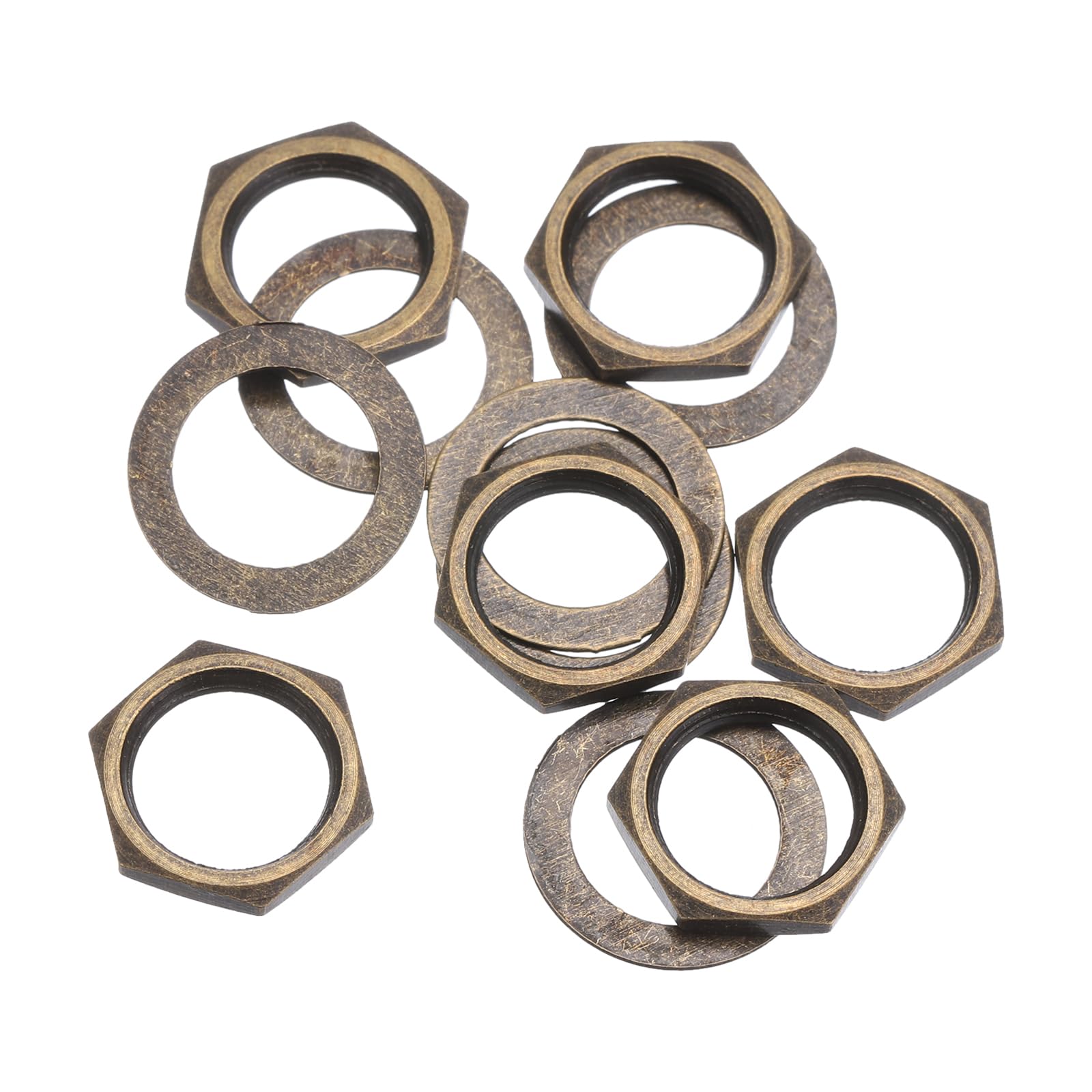 

uxcell Guitar Nuts and Guitar Jack Socket for Guitars and Washers, 3/8 Input/Output Nuts, Bronze, Basses, 6-Pack