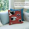 Vintage Cute Cat Pillow Case Short Plush Double-sided Print Square Throw Pillow Covers Sofa Home Cushion Decor