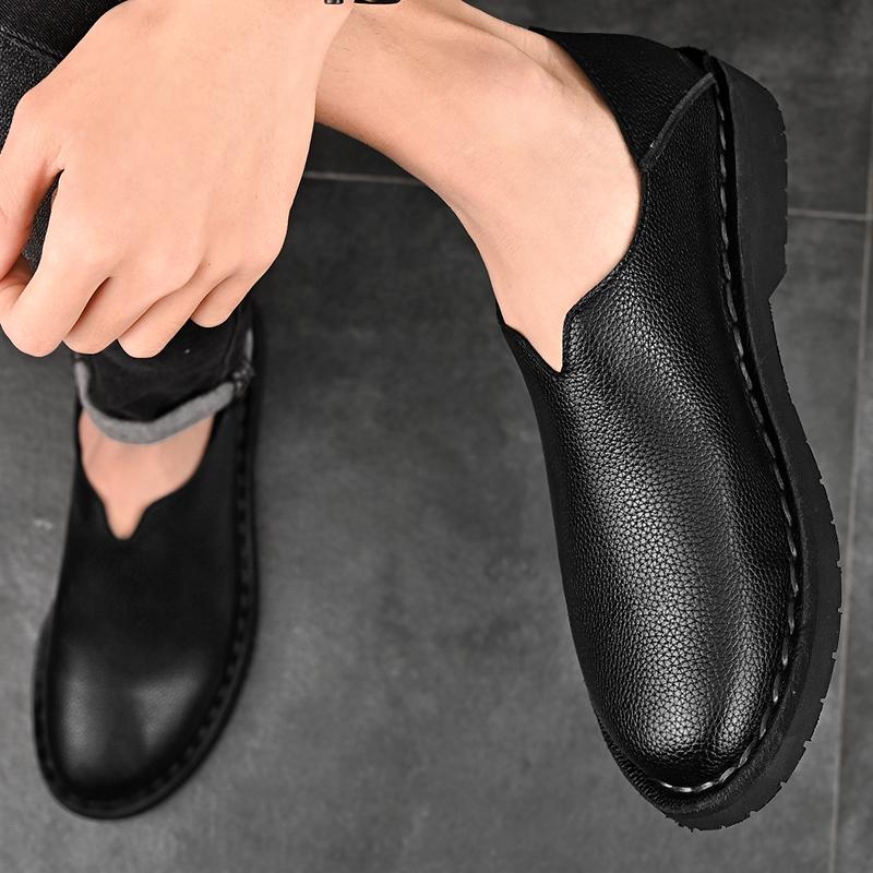 Genuine Leather Mens Shoes Summer New Men Casual Shoes Business Male Loafers Driving Shoes Soft Flats Comfortable Slip-On Flats