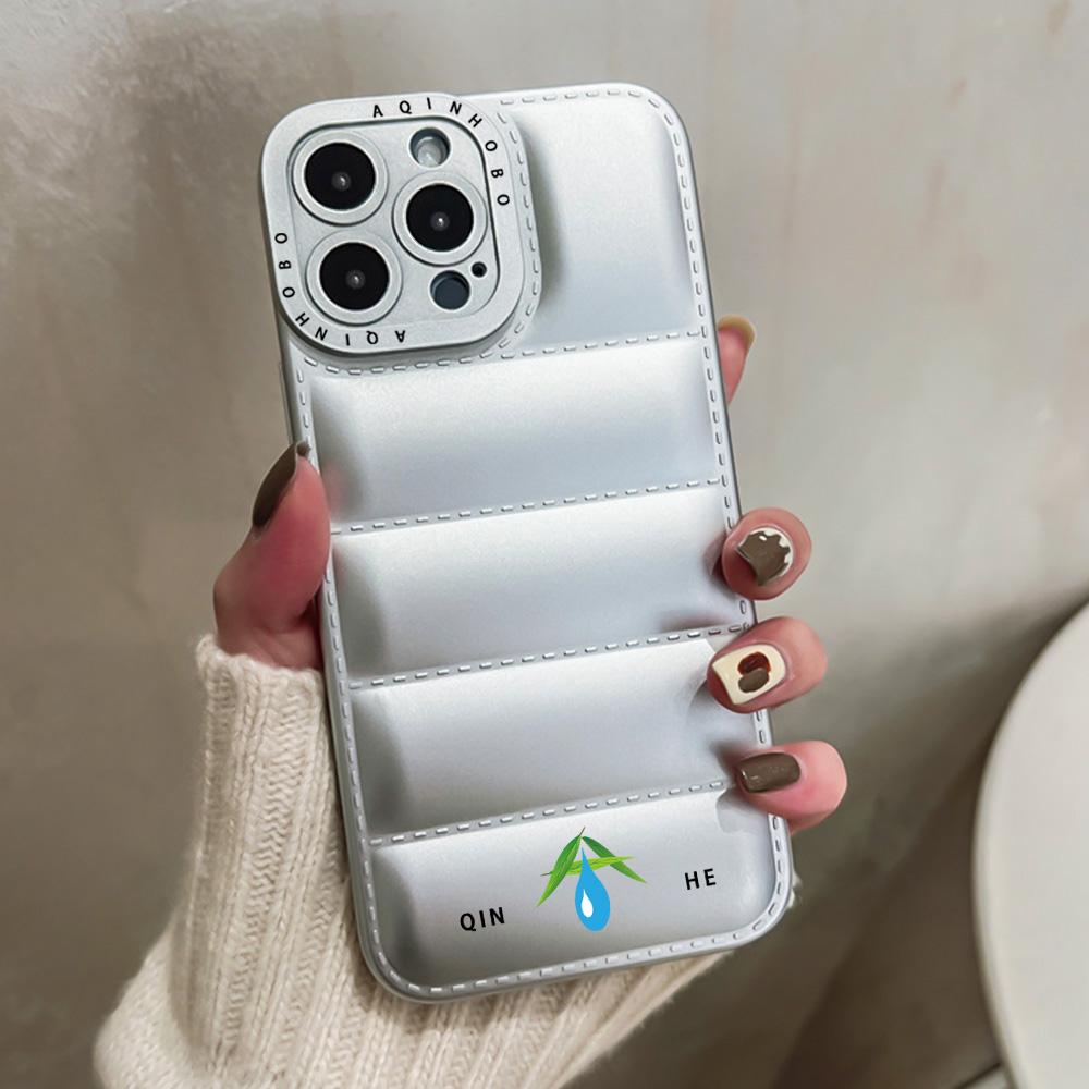 ADD LOGO Down Jacket TPU Mobile Phone Case for iPhone 14 Pro Max