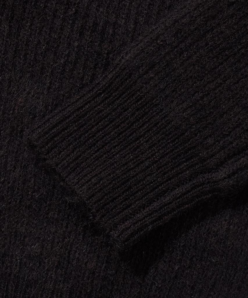 AGOD Hairy Ribbed Knit Cardigan [Black]