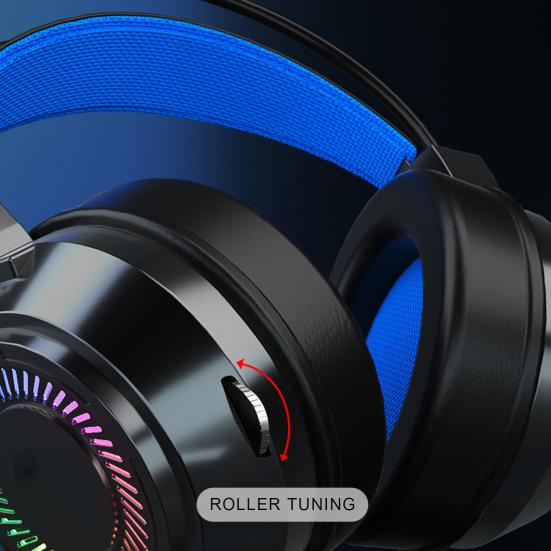 G60 Wired Headphone Bass Colorful Lights 3.5mm 7.1 Surround Sound Gaming Headset with Mic for Gamer