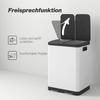 Dual Compartment Trash Can, 2 X 30L, Fingerprint-Resistant, Pedal, Removable Inner Bins, Grey