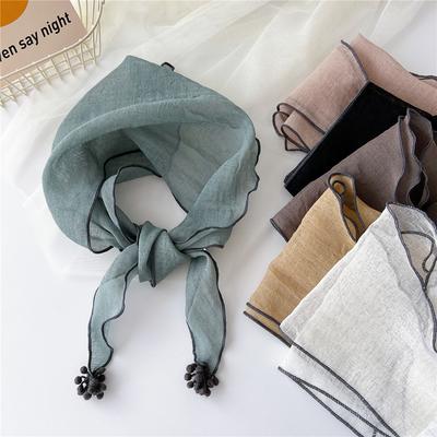 New Solid Color Scarf For Women In Spring And Autumn Versatile Ribbon Wrist Strap Headband Fashionable Decoration Student Neck Protection Small Scarf