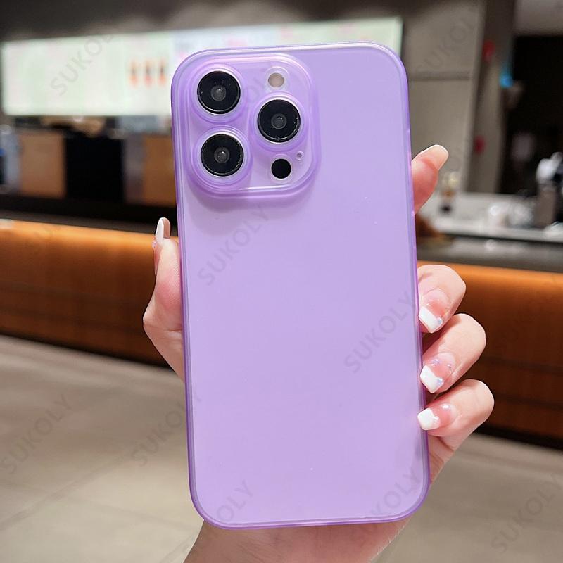 

Однотонный ультратонкий матовый чехол для iPhone 16 15 14 Pro 13 12 11 Pro Max Xs Max X Xr 7 8 Plus, прозрачный чехол iPhone 11 Pro фиолетовый