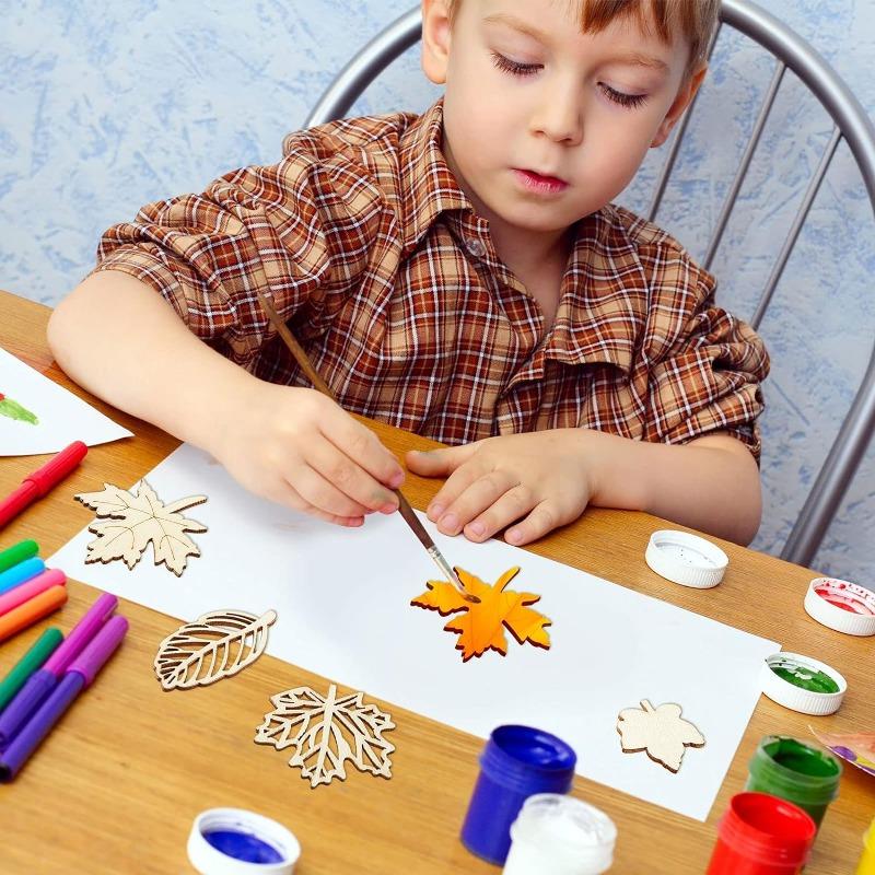 20 Peças Recortes de Madeira Não Acabados Folhas de Bordo Artesanato de Madeira Forma de Folhas de Outono Artesanato Folha de Outono para Etiquetas de Artesanato DIY Ação de Graças