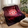 Coperta in Flanella Personalizzata con Nome Testo Manchester United Logo Calcio Plaid in Pile Personalizzato Regalo Speciale per Divano Camera da Letto Casa