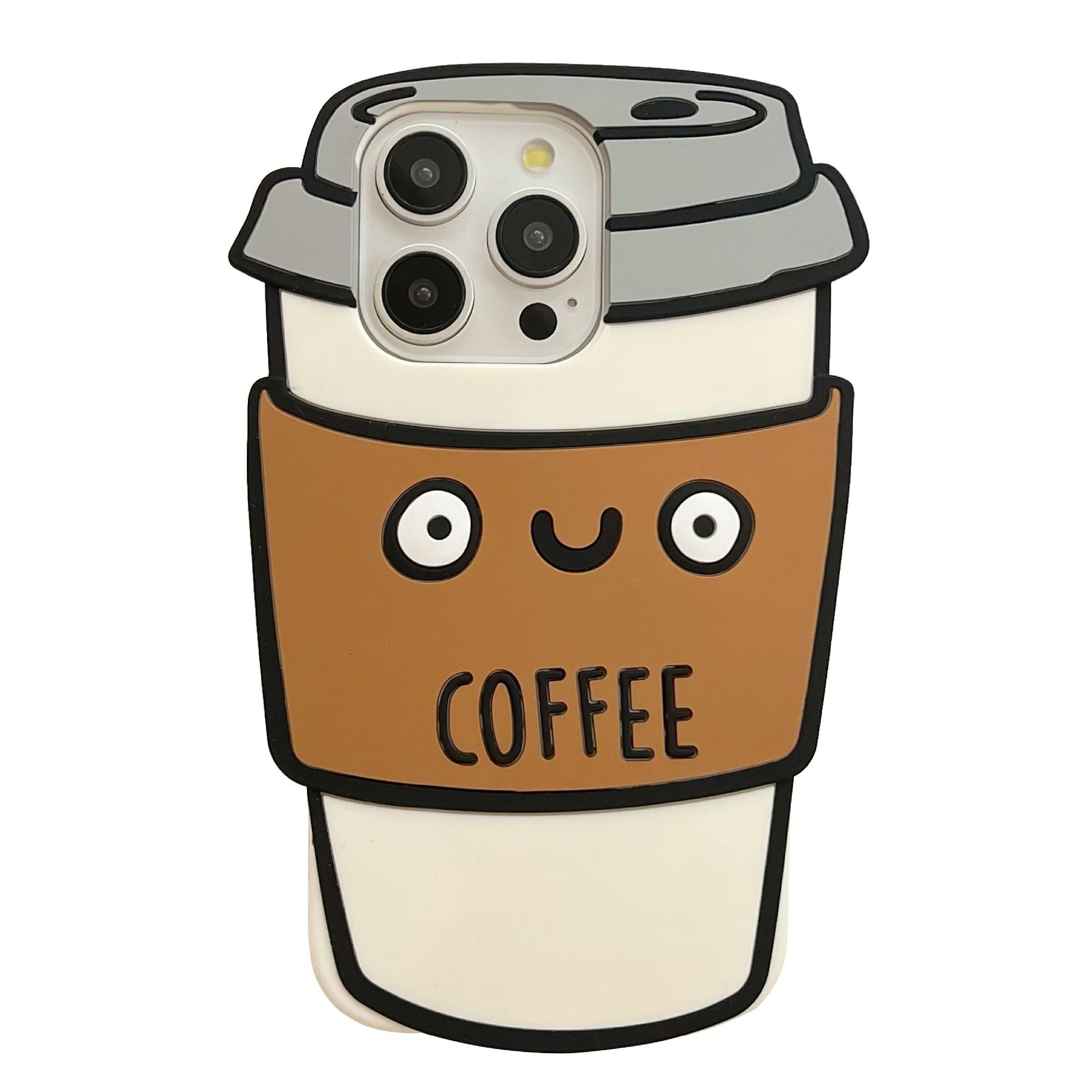 

For iPhone 16 Pro Max Silicone Case Cute Coffee Cup Design Shockproof Phone Back Cover As Shown A