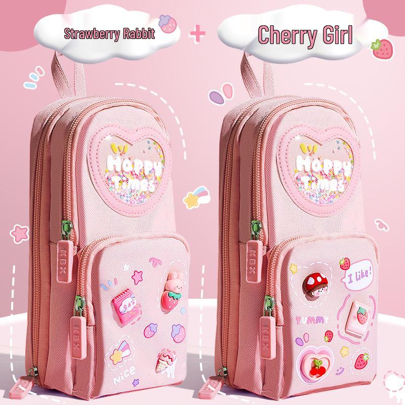 Kaba Bear Girls' Large Capacity Pencil Case - Elementary School Stationery Bag