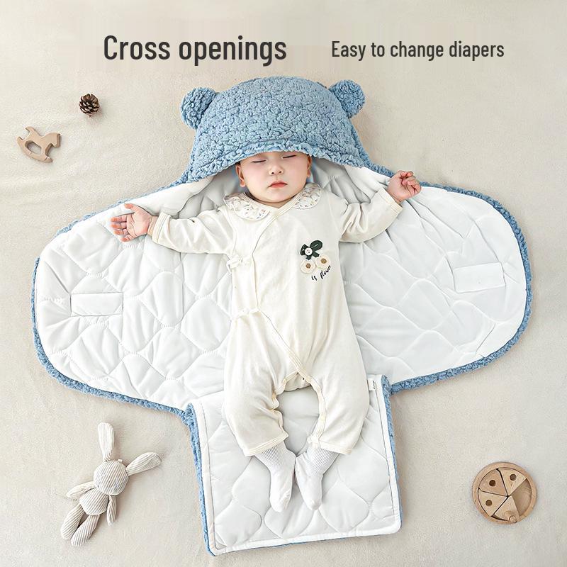 Lambswool Winter Baby Swaddle Blanket - Anti-Startle Thick Wrap