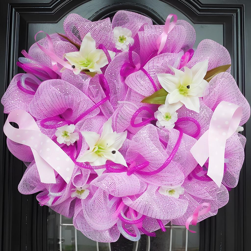 26 x 914 cm Poly-Netzband, Tüllrolle, Stoff für die Herstellung von Osterkränzen zum Selbermachen, Materialien für Blumenhandwerk, Verpackungen, Festivalbedarf