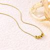 Douyin Celebrity Lucky Five Blessings Necklace: Gold-Plated Bead Pendant in Carved Titanium Steel.