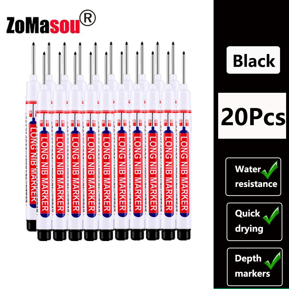 1-100 Stück 20mm Langer Kopf Markerstift Mehrzweck Holzbearbeitung Fliesen Dekoration Tiefloch Marker Stifte Rote/Schwarze/Blaue/Grüne Tinte
