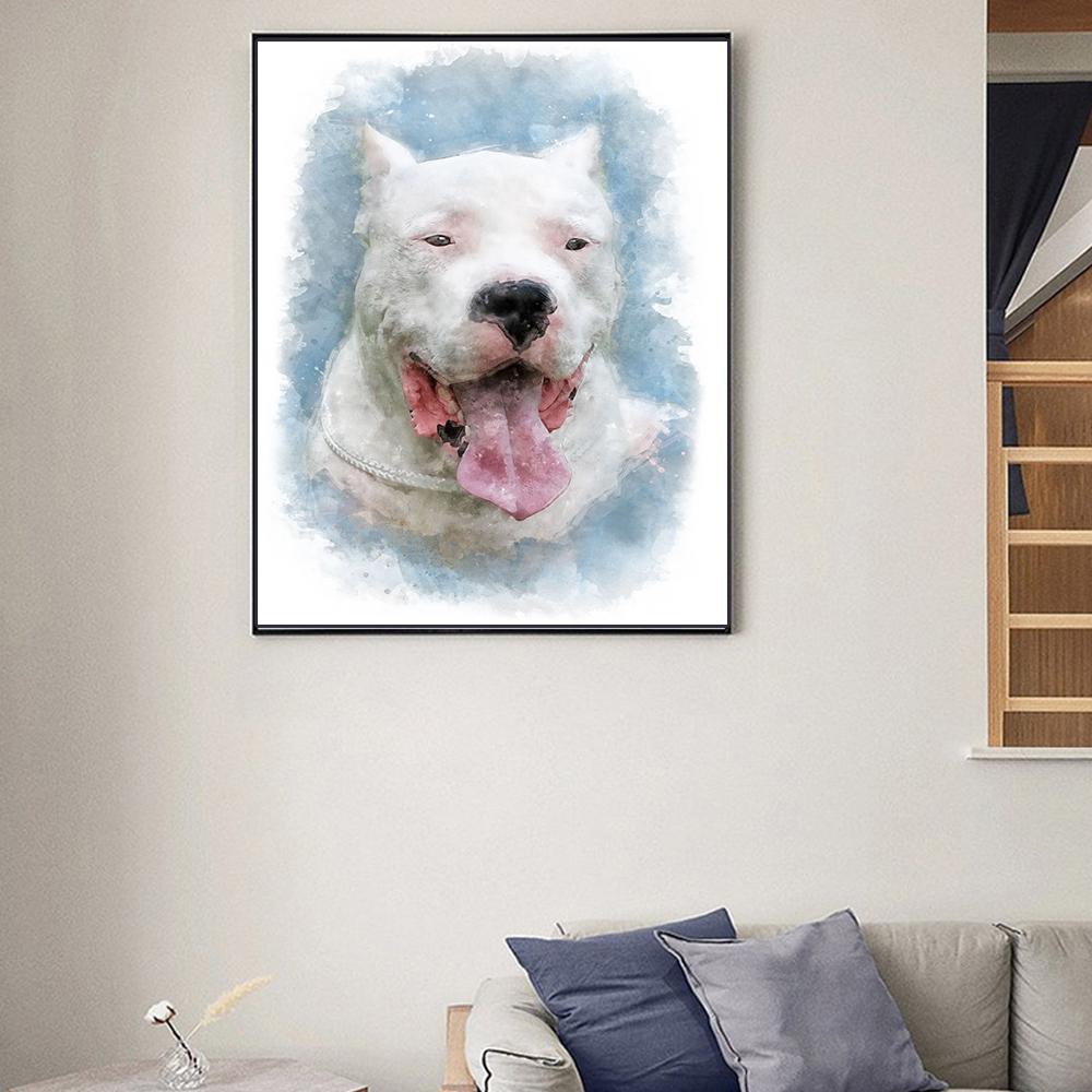 Aquarell Tiere Niedlicher Hund Bunter Druck Poster Leinwand Malerei Hd Modern Wandkunst Bild Für Wohnzimmer Schlafzimmer Heimdekor