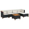 VidaXL Garden Lounge Set 6 Pcs with Cushions Black Braided Resin 3261791