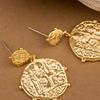 AUGUST ALICE 14K Vintage Medal Drop Earrings
