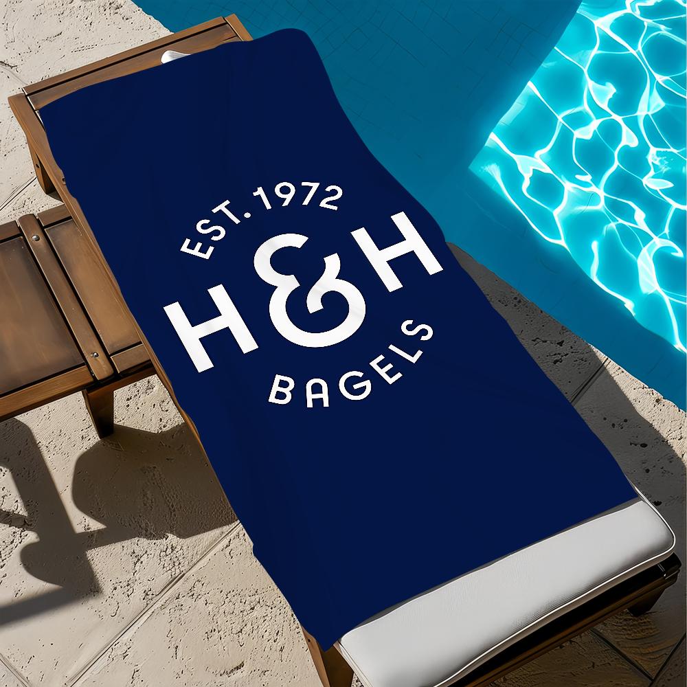 N-new York Logo Luxury B-bagels Towel Large Quick-Drying Microfiber Soft Beach Towel for Travel Fitness Sauna Bathing Camping