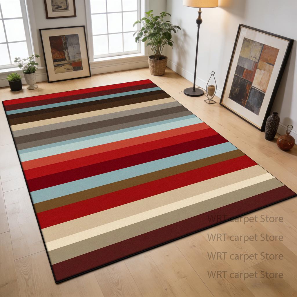 Fashion Simple Style Geometric Carpet Home Decoration Bedroom Study Fluffy Washable Rug Living Room Big Size Non-slip Foot Mat