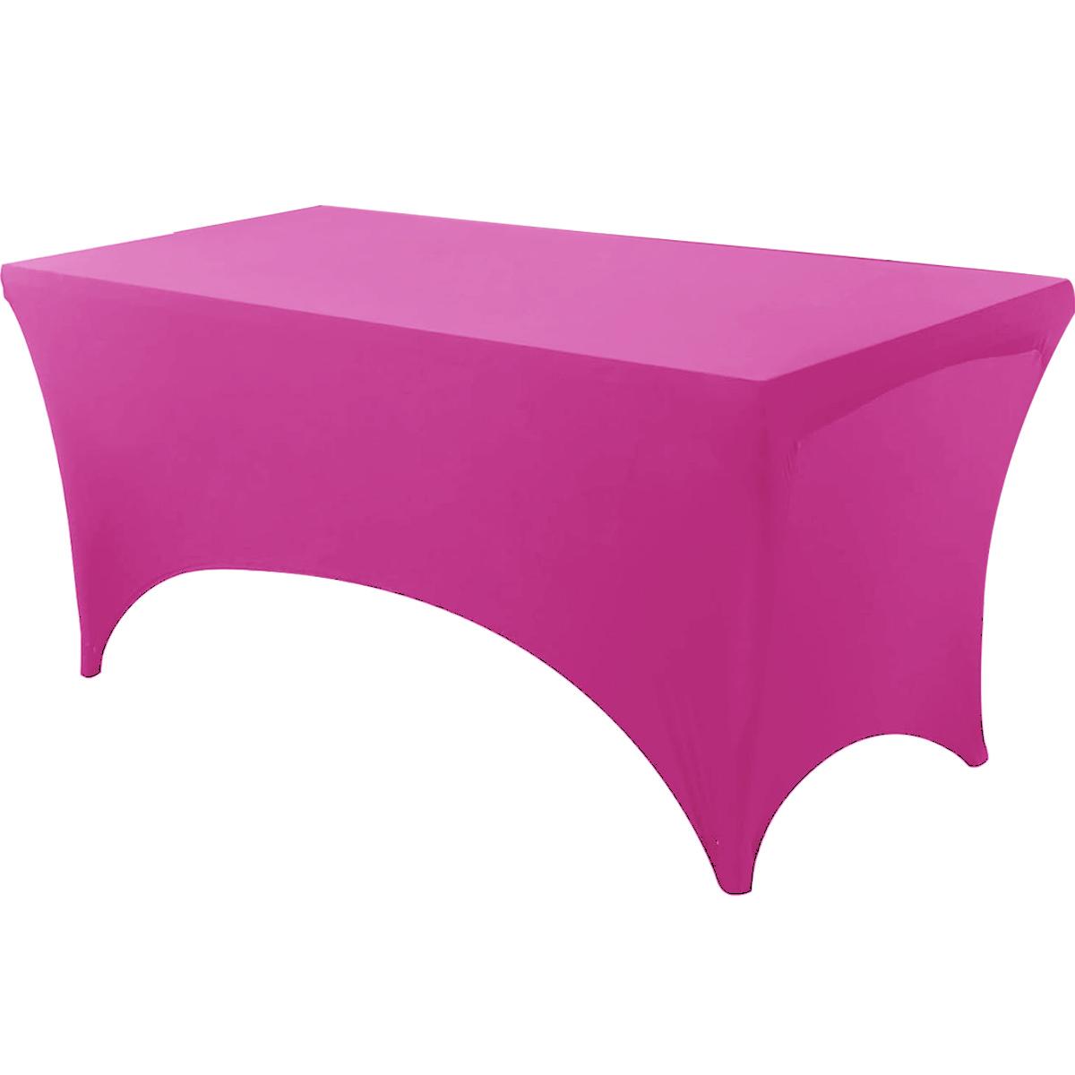 

Скатерть из спандекса для мероприятий, свадеб, вечеринок, плотно прилегающая, моющаяся и не мнется, эластичная, прямоугольная, для патио 4Ft(122x76x76cm) темно-розовый