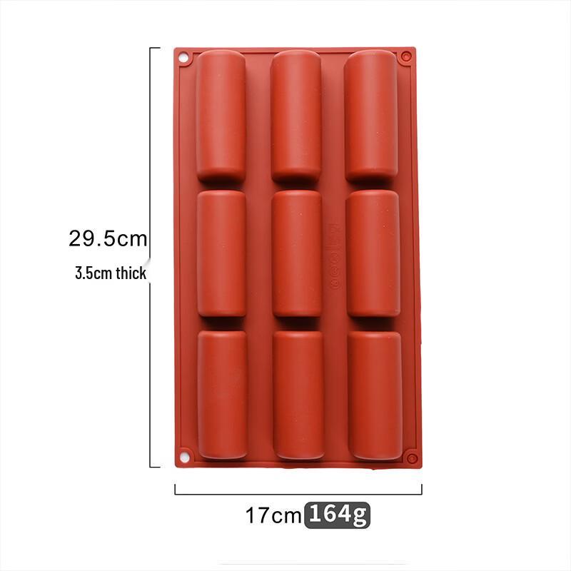MDNG 9-Cavity Semi-Cylindrical Silicone Chocolate Molds (3-Pack)