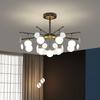 Nordic Modern LED Bedroom Chandelier For Living Room Hall Black White Glass Ball Ceiling Light Lamp Indoor Lighting Fixture