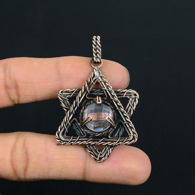 White Topaz Gemstone Handmade 925 Sterling Silver Wedding Jewelry Pendant