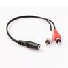 Durable Universal Headphone 3.5 2 RCA 3.5mm Female Splitter Audio Cables Stereo Audio Adapter Cable