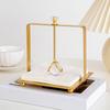 Desktop Tissue Holder Wrought Iron Crystal Ball Tissue Box Ornaments Restaurant Square Base Tissue Organizer for Room