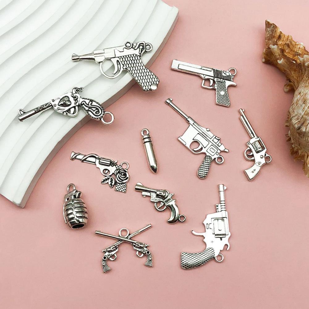 Retro Alloy Bullet Pendant Necklace and Bracelet Jewelry