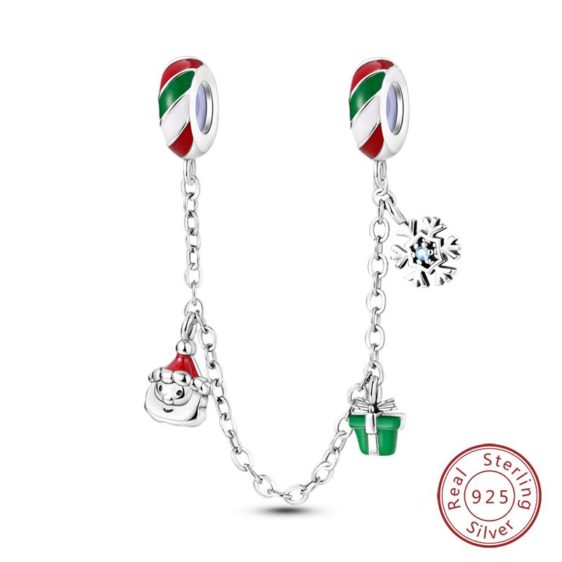 Original Copper Charms Beads Winter Snowflake Snowman Igloo Penguin Pendant Fit Bracelet Women Jewelry Gift