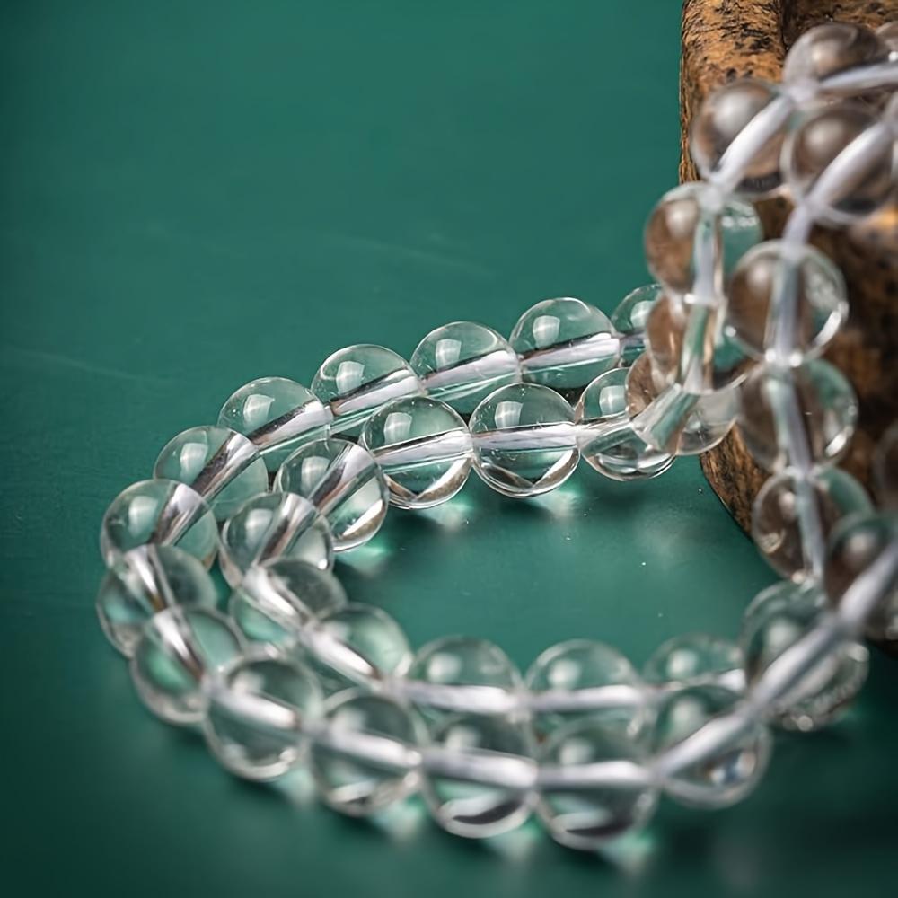 30/50/100pcs 8mm White Transparent Natural Stone Beads, Quartz Round Stone Beads, Loose Gemstones, DIY Bracelets, Necklaces, Earrings, Jewelry Making