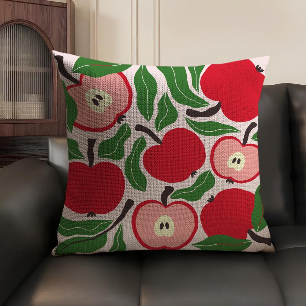 Fruit Cut Art Ins Simple Cushion Cover Natural Linen Organic Fabric DoubleSided Printing Sofa Home Decor Gift Pillow Case
