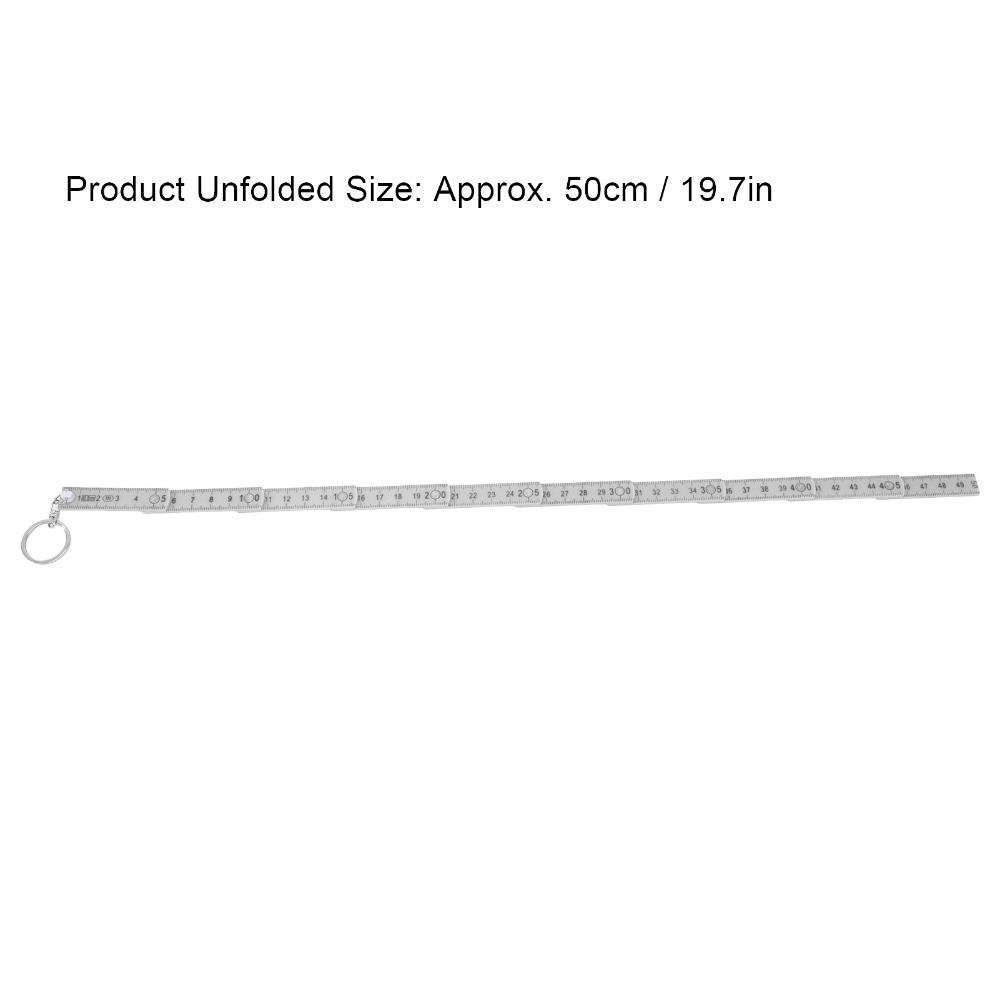 4PCS ABS Folding Ruler Double Sided White/Red/Green Inch Metric Measuring Tool Portable Mini Foldable Ruler Carpentry Work