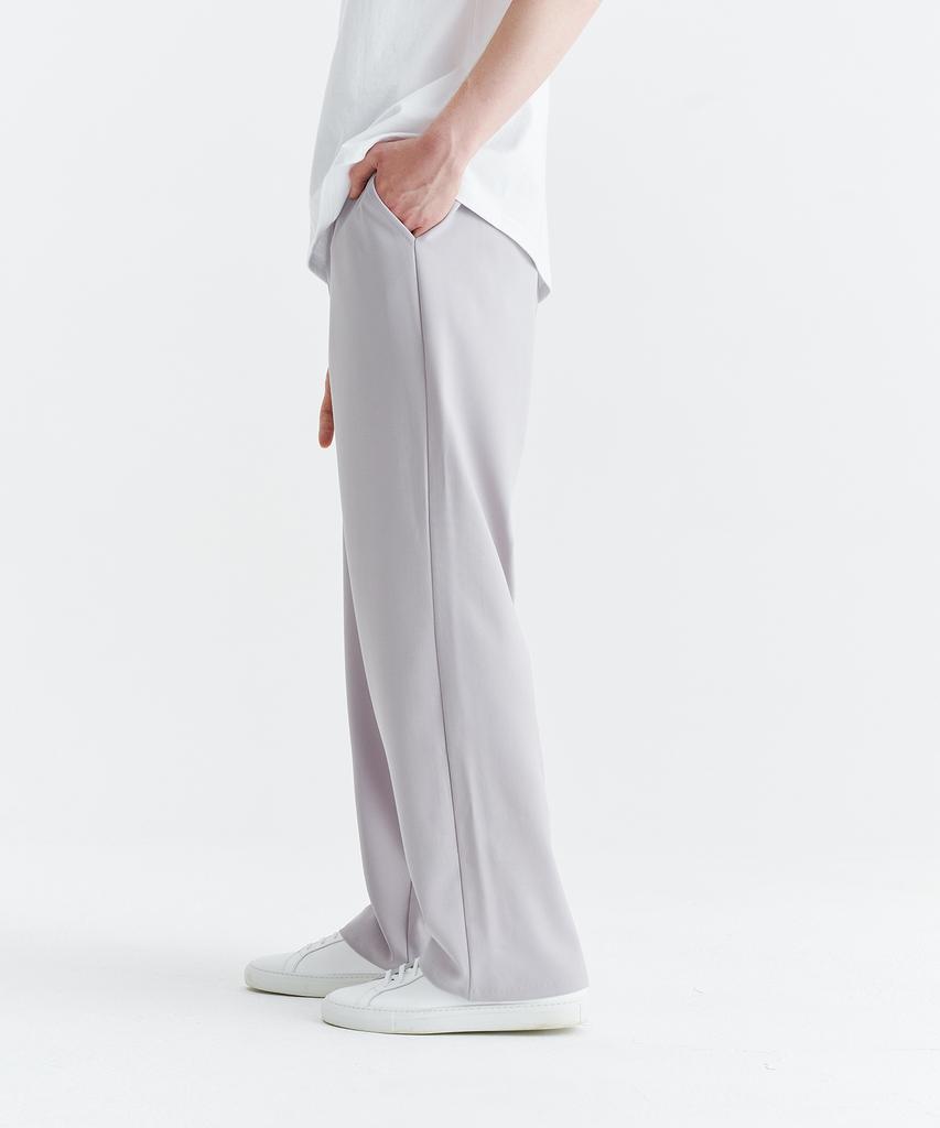 WHOLOVESART Unisex Semi-Wide Elastic Waist Slacks Mystic Gray