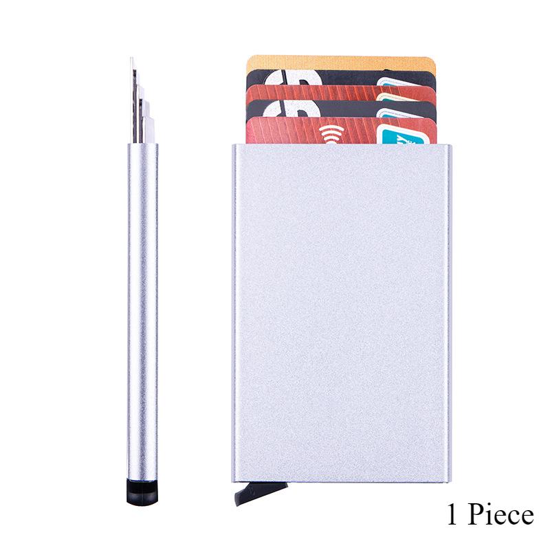 Rfid Credit Card Holder Metal Thin Slim Smart Wallet Men Women Wallets Pop Up Minimalist Small Black Purse Mini Walets for Men