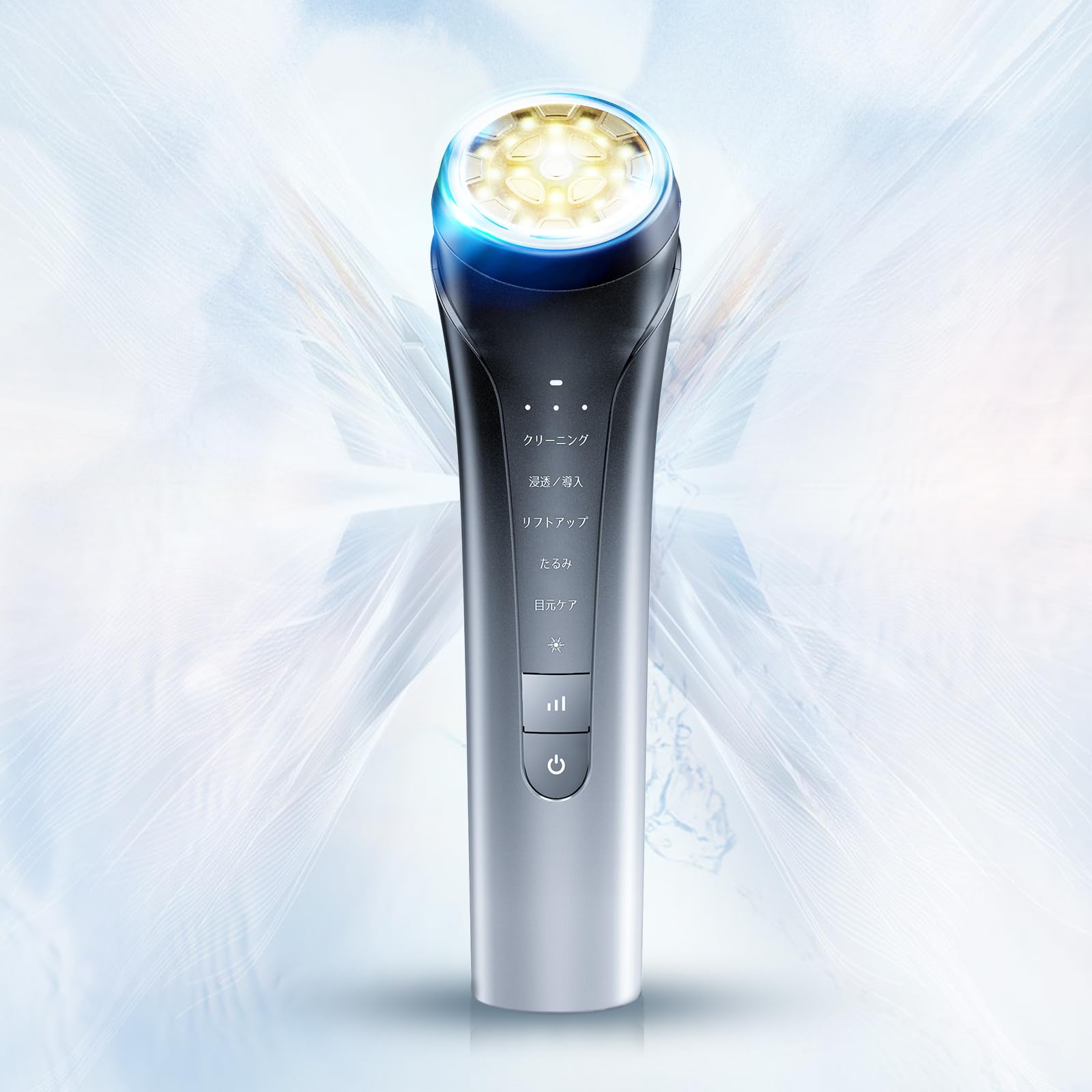 

Прибор для красоты лица для дома Ионный 4000 мАч Большой 6 3 4 Цвета Глаза Кожа Рот Охлаждение Пятна Подарок для Японский Инструкция в комплекте чёрный