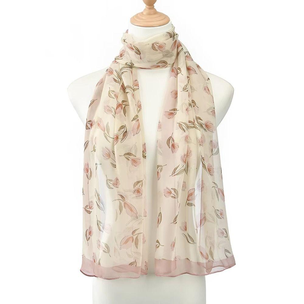 1Pcs Chiffon Georgette Silk Scarf Elegant Bandana Scarf Durable Headband Shawl Summer Beach