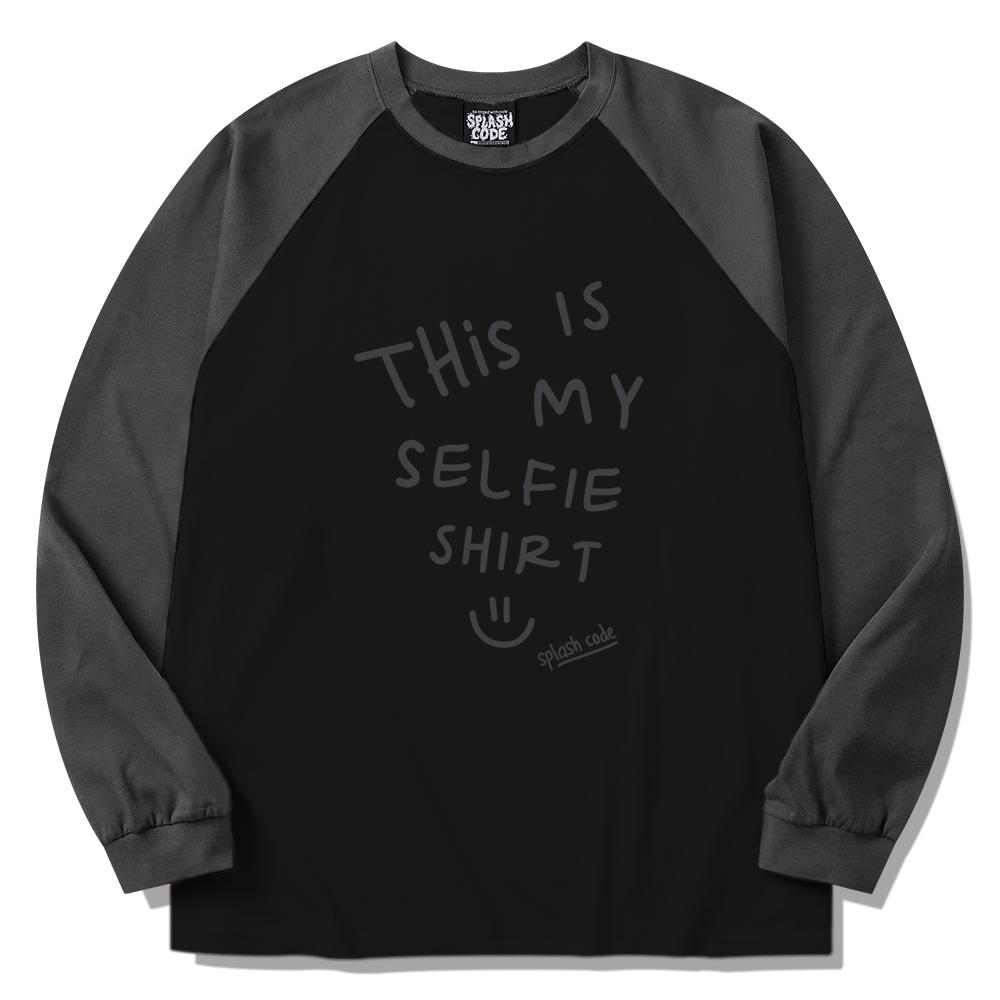 Seupeullaesikodeu Raglan Long Sleeve Black - Selfie Shirt Doddle