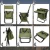 Fishing Chair with Cooler Bag Foldable Fishing Stool Supports 220Lbs Portable Backrest Lightweight Folding Chair Outdoor Camping