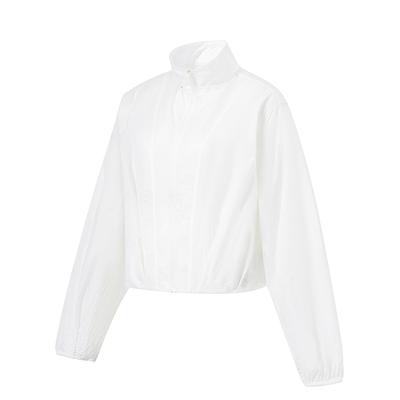 Li Ning Womens Fitness Series Loose Long Sleeve UV Protection Sun Jacket Women Jackets Standard-White AFDU586-1