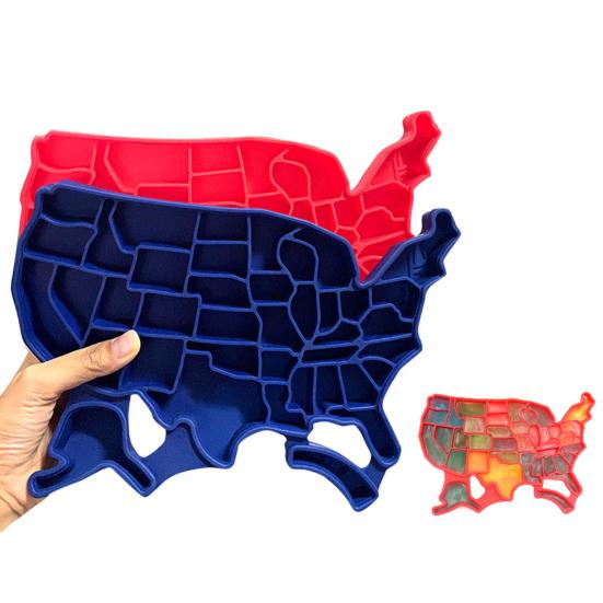 Non-stick Ice Cube Tray Large Capacity Convenient United States Map Save Time And Effort Household Mold