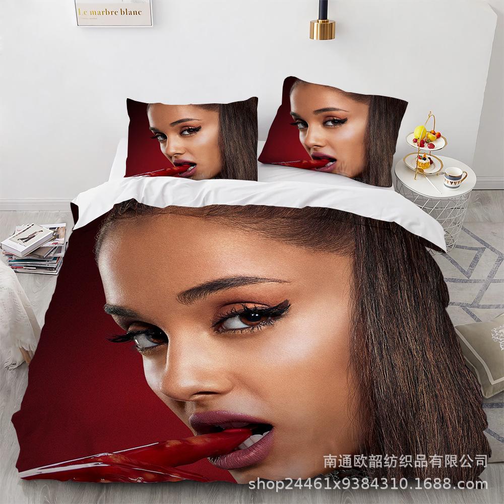 Three-Piece 3D Digital Printing Arianagrande Quilt Cover Home Textile Four-Piece Set