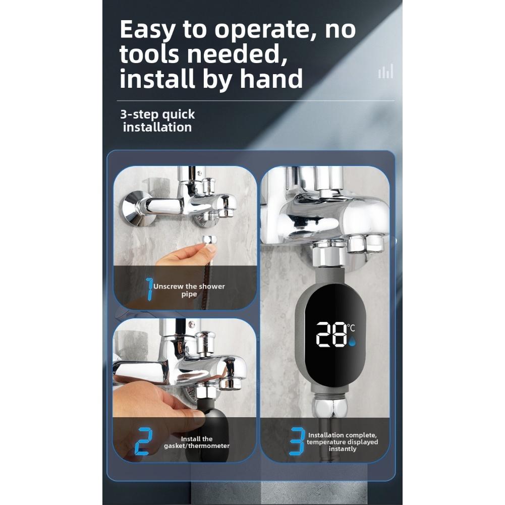 Shower Temp Gauge Water Temp Meter Shower Thermometer Real-time Readings