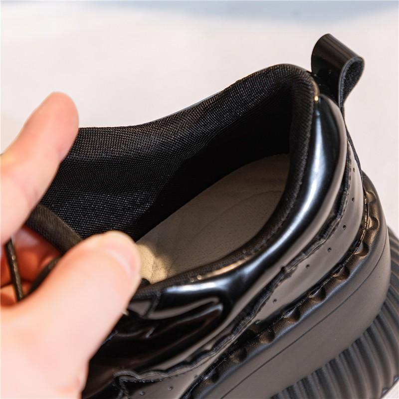 Womens Punk Style Platform Sneakers 8cm Height Increase Casual Shoes Lightning McQueen Low Top Lace Up