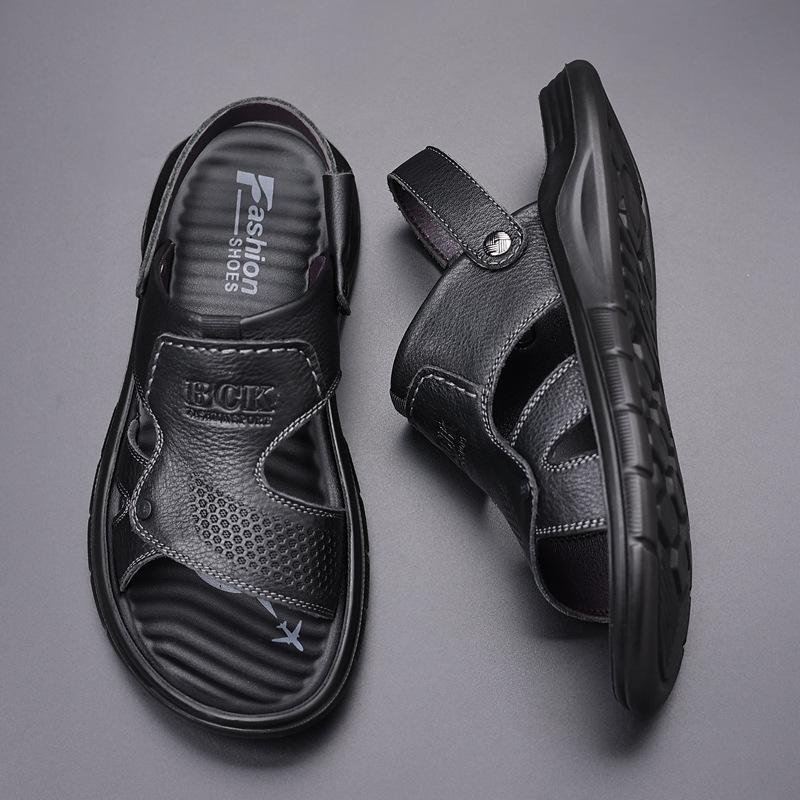 Fashion Genuine Leather Men Sandals Summer Classic Men Shoes Slipper Outdoor Sneakers Men Walking Footwear Sandalias Hombre Pantuflas